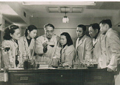 1950年，著名微生物藥物學(xué)家，后任上海醫(yī)藥工業(yè)研究院抗生素室主任、副院長、名譽院長的童村，與科研人員開展課題研究